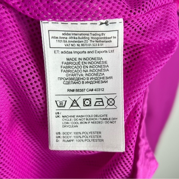 Adidas Full Zip Lightweight Windbreaker Jacket Magenta Pink; Women’s Size Medium - Picture 16 of 16